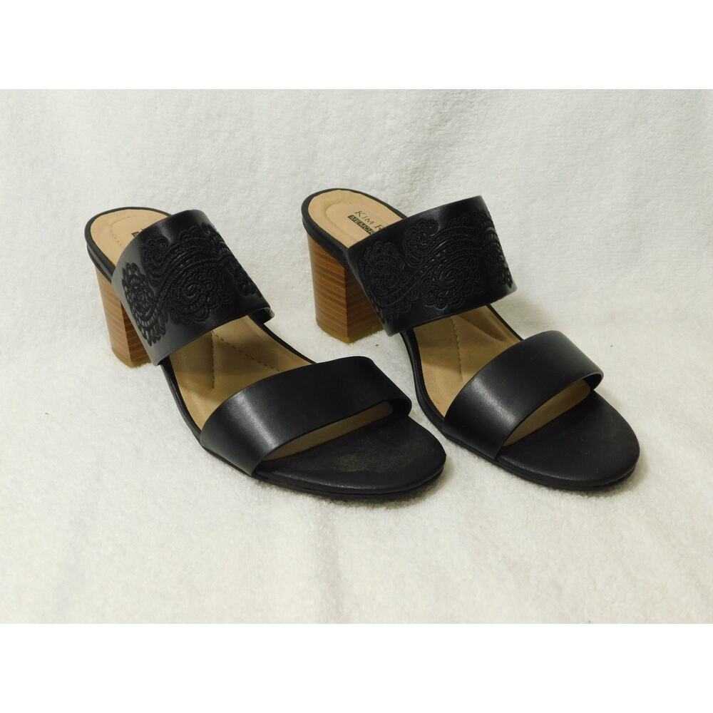 Kim Rogers Black Memory Foam Block Heel Sandle Sh… - image 1